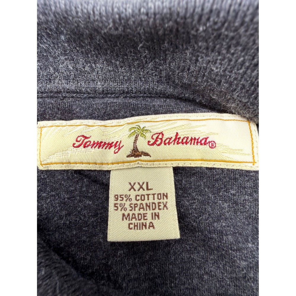 Tommy Bahama Men's Long Sleeve Polo Shirt Gray Cotton Blend Size XXL - Picture 3 of 4